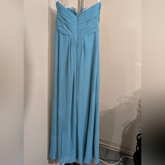 Teal Blue Chiffon Gown - Picture 2 of 3